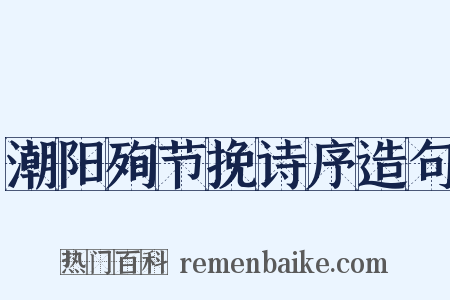 潮阳殉节挽诗序造句是什么意思的图片